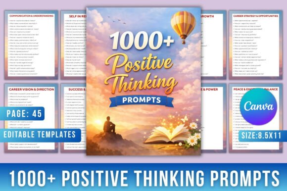 1000 Positive Thinking Prompts Planner