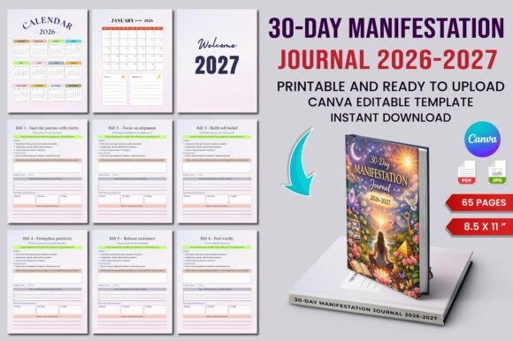 30-Day Manifestation Journal 2026–2027: A Practical Guide to Turning Goals into Reality