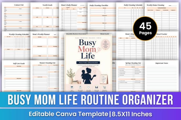 Busy Mom Life Routine Organizer Canva