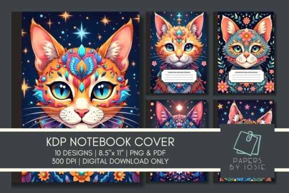 Cat Mandala Pattern KDP Notebook Cover