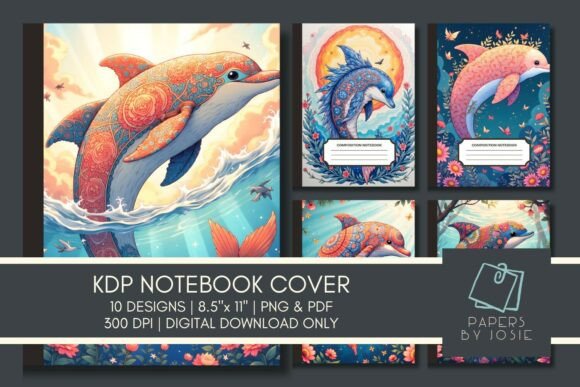 Dolphin Mandala Pattern KDP Notebook