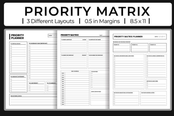 Priority Matrix Planner KDP Interior: A Strategic Tool for Time and Task Management