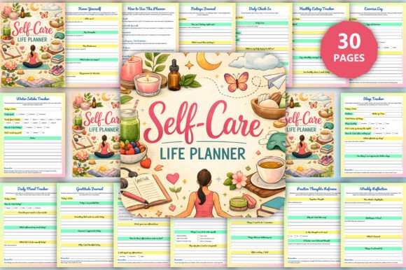 Self-Care Life Planner for Wellness and Growth